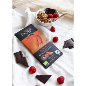 Cachet Organic 57% Dark Chocolate With Raspberries 100g